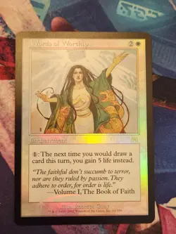 MTG Words Of Worship FOIL Onslaught LP Rebecca Guay - Image 1