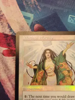 MTG Words Of Worship FOIL Onslaught LP Rebecca Guay - Image 3