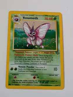 Pokemon TCG Venomoth Holo Rare Card 13/64 Jungle Unlimited MP Condition - Image 1