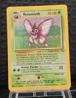 Pokemon Card TCG - Venomoth 13/64 Jungle Holo Rare WOTC - MP - Image 1