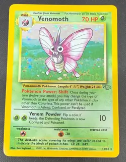 POKEMON TCG VENOMOTH 13/64 JUNGLE RARE HOLO VERY GOOD CONDITION NO PLAY - Image 1