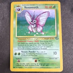 Pokemon TCG Jungle Venomoth 13/64 Unlimited Holo Rare 1999 English WotC 70 HP - Image 1