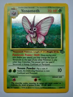 MP Pokemon TCG Venomoth Jungle 13/64 Holo Unlimited Holo Rare - Image 1