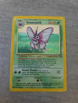 Pokemon TCG Venomoth Jungle Holo Card 13/64 Unlimited Rare, 1999 Edition - Image 1