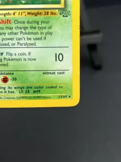 Pokemon TCG Venomoth Jungle Holo Card 13/64 Unlimited Rare, MP Condition - Image 5