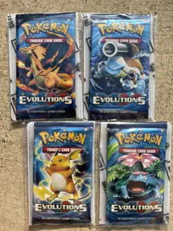 XY Evolutions Booster Pack Art Set (4 packs) - Pokemon TCG 2016 - Factory Sealed - Image 1