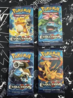 Pokemon XY Evolutions 4 Pack Art Set Factory Sealed Booster Packs - Image 1