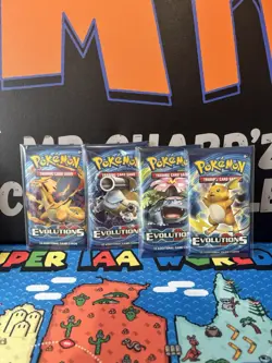 4x Pokemon TCG XY Evolutions Booster Pack Art Set Factory Sealed Fresh - Image 1