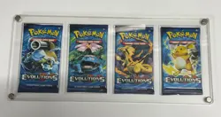 4 Pokemon TCG XY Evolutions Booster Pack Art Set Factory Sealed In Display Case - Image 1