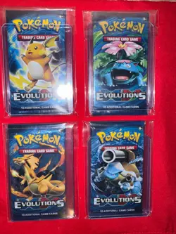 Pokemon XY Evolutions Booster Pack Art Set (4) All Covers Factory Sealed - Image 1