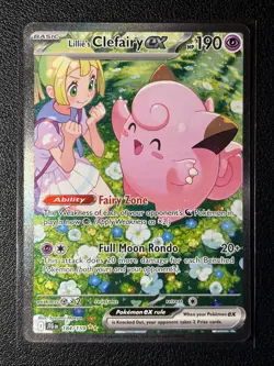 Pokemon TCG Lillie's Clefairy ex 184/159 Sv09 Full Art Holo SIR PRISTINE MINT - Image 1