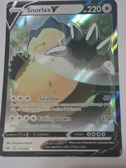 Snorlax V 141/202 SWSH01: Sword & Shield Base Set Holo Ultra Rare Pokemon TCG - Image 1