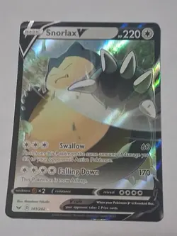 Snorlax V 141/202 SWSH01: Sword & Shield Base Set Holo Ultra Rare Pokemon TCG - Image 2
