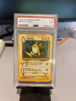 Wizards of the Coast 1999 Pokemon Base Set Raichu 14/102 Holo PSA 7 ENG - Image 1