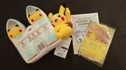 Pokemon Pikachu Plush & EXCLUSIVE Promo Card Natural History Museum *BRAND NEW!* - Image 1