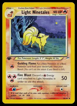 Pokemon Card - Light Ninetales Neo Destiny 50/105 1st Edition Uncommon - Image 1