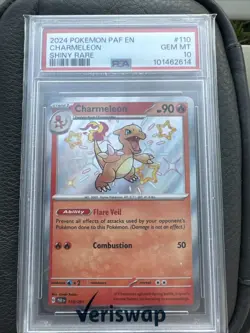 Pokemon TCG Charmeleon Scarlet & Violet: Paldean Fates 110/091 Shiny PSA 10 - Image 1