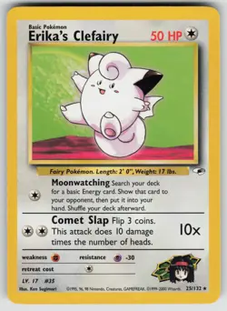 Erika's Clefairy 25/132 Rare Gym Heroes Pokemon Unlimited Near Mint - Image 1