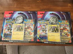 Pokemon TCG Mega Evolution & Phantasmal Flames 2‑Pack Blister – Raikou Coin New - Image 1