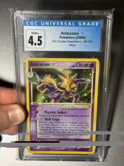 2006 POKEMON GOLD STAR ALAKAZAM-HOLO EX CRYSTAL GUARDIANS #99 CGC 4.5 ENGLISH - Image 1