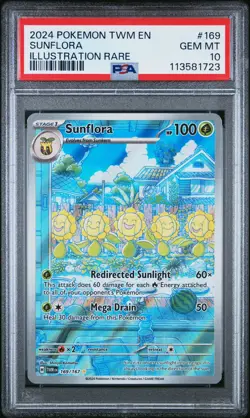 Sunflora Pokemon Twm En-Twilight Masquerade 169 NM PSA 10 - Image 1