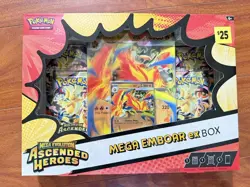 Sealed Pokemon TCG Mega Evolution Ascended Heroes Mega Emboar EX Box - Image 1