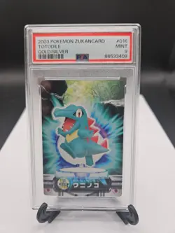 2003 CARDDASS POKEMON #016 GENERATION ZUKANCARD GOLD SILVER TOTODILE PSA 9 MINT - Image 1