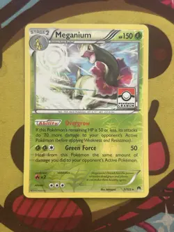 Pokemon Meganium 3/122 - League Promo Holo - XY Breakpoint - Played - Image 1
