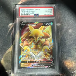 2020 Pokemon Vivid Voltage #172 Alakazam V Full ART PSA 10 GEM Mint - Image 1