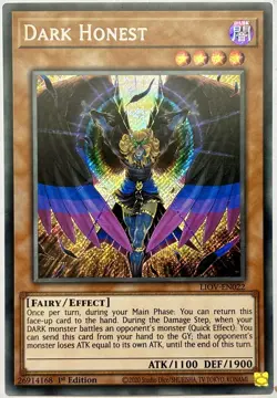 LIOV-EN022 Dark Honest - Secret Rare 1st Edition Near Mint YuGiOh Card - Image 1