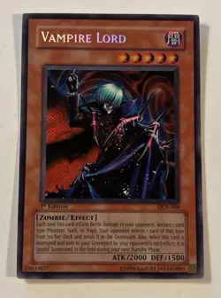 Yu-Gi-Oh! Dark Crisis Vampire Lord Secret Rare 1st Edition #DCR-000 LP - Image 1