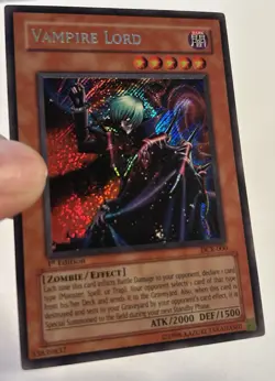 Yu-Gi-Oh! Dark Crisis Vampire Lord Secret Rare 1st Edition #DCR-000 LP - Image 3
