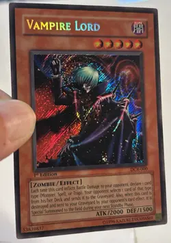 Yu-Gi-Oh! Dark Crisis Vampire Lord Secret Rare 1st Edition #DCR-000 LP - Image 4