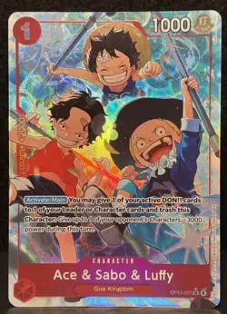 One Piece CCG Ace & Sabo & Luffy (Alt Art) OP13-007 - Carrying On His Will - Image 1