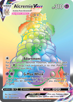 Alcremie VMAX 073/072 Rainbow Rare Shining Fates Pokemon Holo Near Mint - Image 1