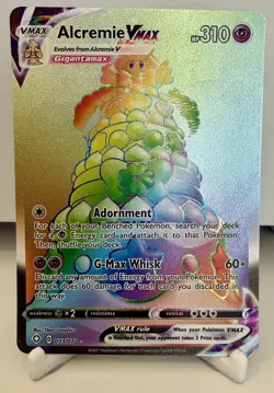 Pokemon Card - Alcremie VMAX 073/072 - Shining Fates - Secret Rare Rainbow Holo - Image 1