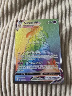 Pokemon Alcremie VMAX TCG Shining Fates Rainbow Holo Card 073/072 Secret Rare - Image 1