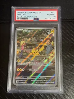 2023 POKEMON MEW EN-151 ILLUSTRATION RARE #173 PIKACHU PSA 10 - Image 1