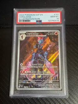 2024 POKEMON SSP EN-SURGING SPARKS ILLUSTRATION RARE #197 CERULEDGE PSA 10 - Image 1