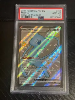 PSA 10 MEW EX 216/091 POKEMON PAF EN-PALDEAN FATES SHINY ULTRA RARE 2024 - Image 1