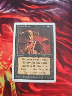 1993 vintage MAGIC THE GATHERING Demonic Tutor unlimited CARD mtg - Image 1