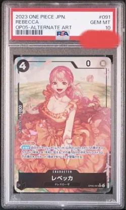 One Piece Card Game Rebecca PSA10 SR Parallel New Era OP-05 - Image 1