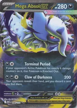 Mega Absol ex 086/132 Pokemon TCG Card Mega Evolution English - Image 1