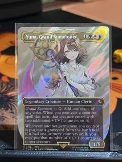 ~MINT~ Yuna, Grand Summoner - Borderless Surge Foil, #216 Magic: The Gathering - Image 1