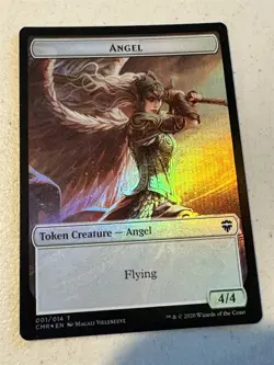 mtg foil token Angel // Spirit, 001/003, Commander Legends, unplayed - Image 1