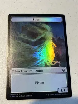 mtg foil token Angel // Spirit, 001/003, Commander Legends, unplayed - Image 2