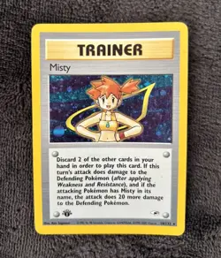 1st Edition Misty Holo Trainer Pokemon Card 18/132 Gym Heroes 2000 Light Play - Image 1