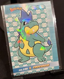Rare Pokemon Shiny Full Art #159 Croconaw Low Pop Cracked Ice Holo Card ⭐ - Image 1