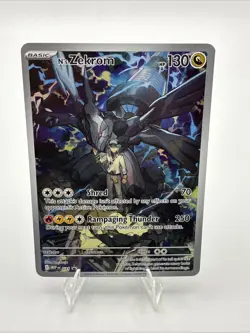 N's Zekrom 031 Pokemon TCG Full Art Holo Promo Card Dragon 130HP 250 Attack - Image 1