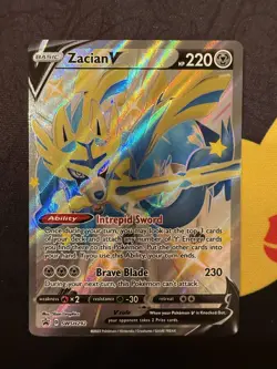 Pokemon Card TCG Zacian V Shiny SWSH292 Black Star Promo NM - Image 1